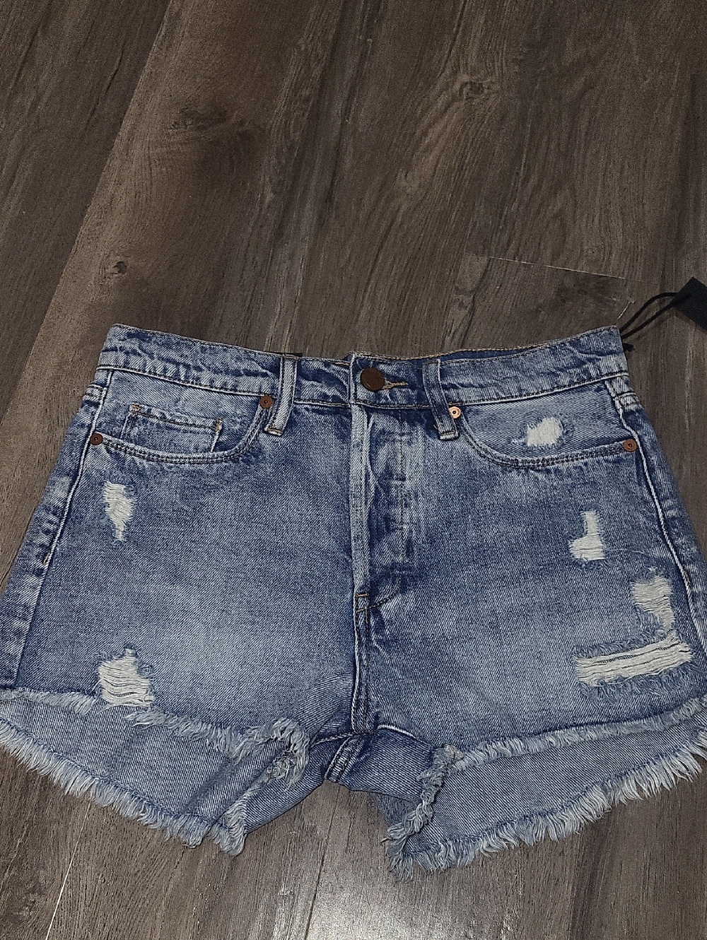 Blank NYC Distressed Light Blue  Jean Shorts Sz 27 Nwt